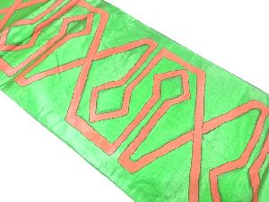 アンティーク　漆　抽象模様織り出し袋帯（着用可）